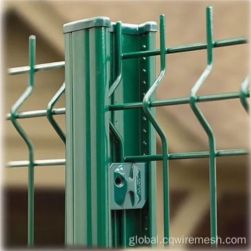 Metal Steel Wire Mesh Fence Green PVC Coated Welded Wire Mesh Fence Factory